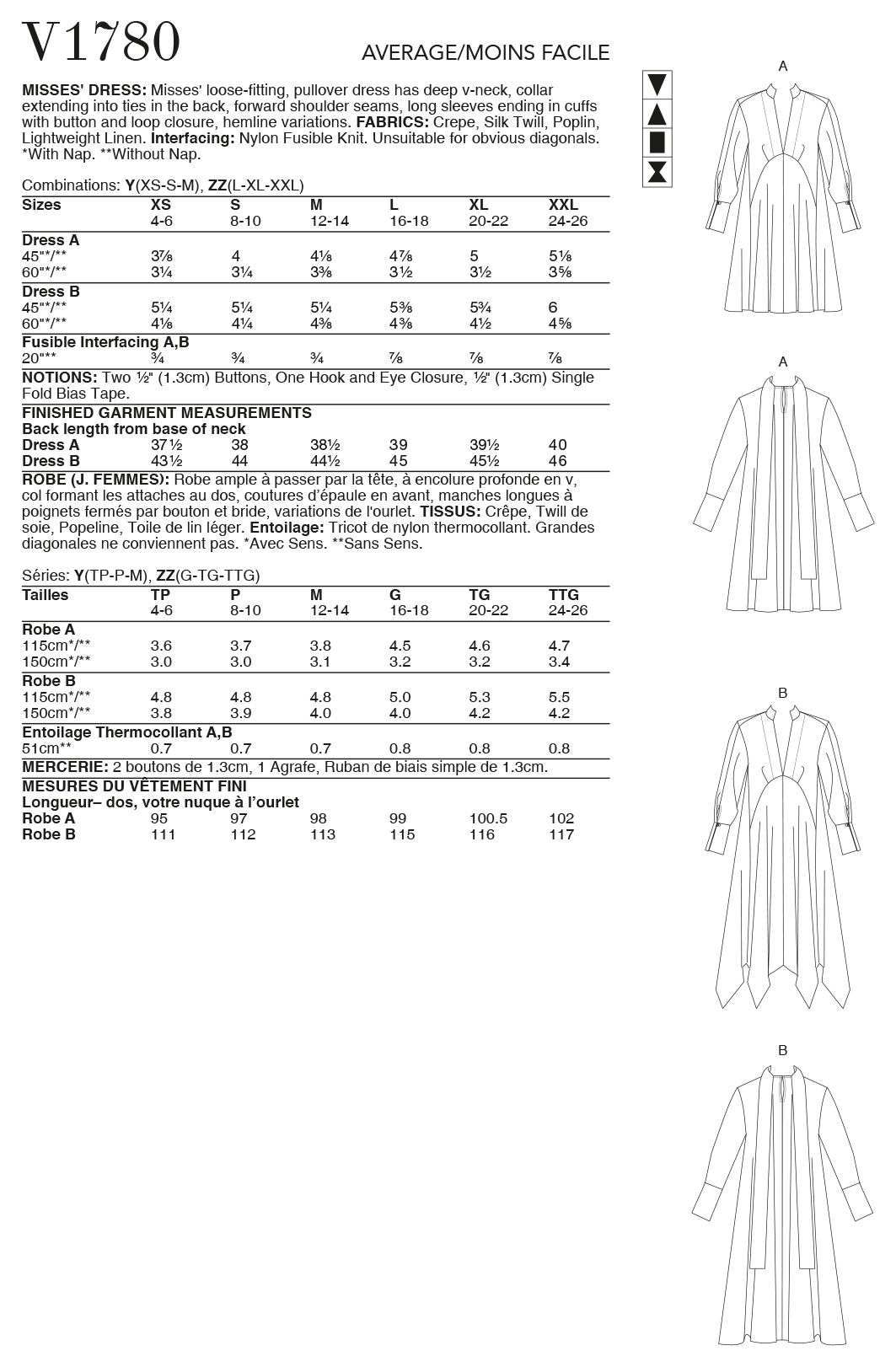 Vogue Patterns 1780 Misses' Dresses