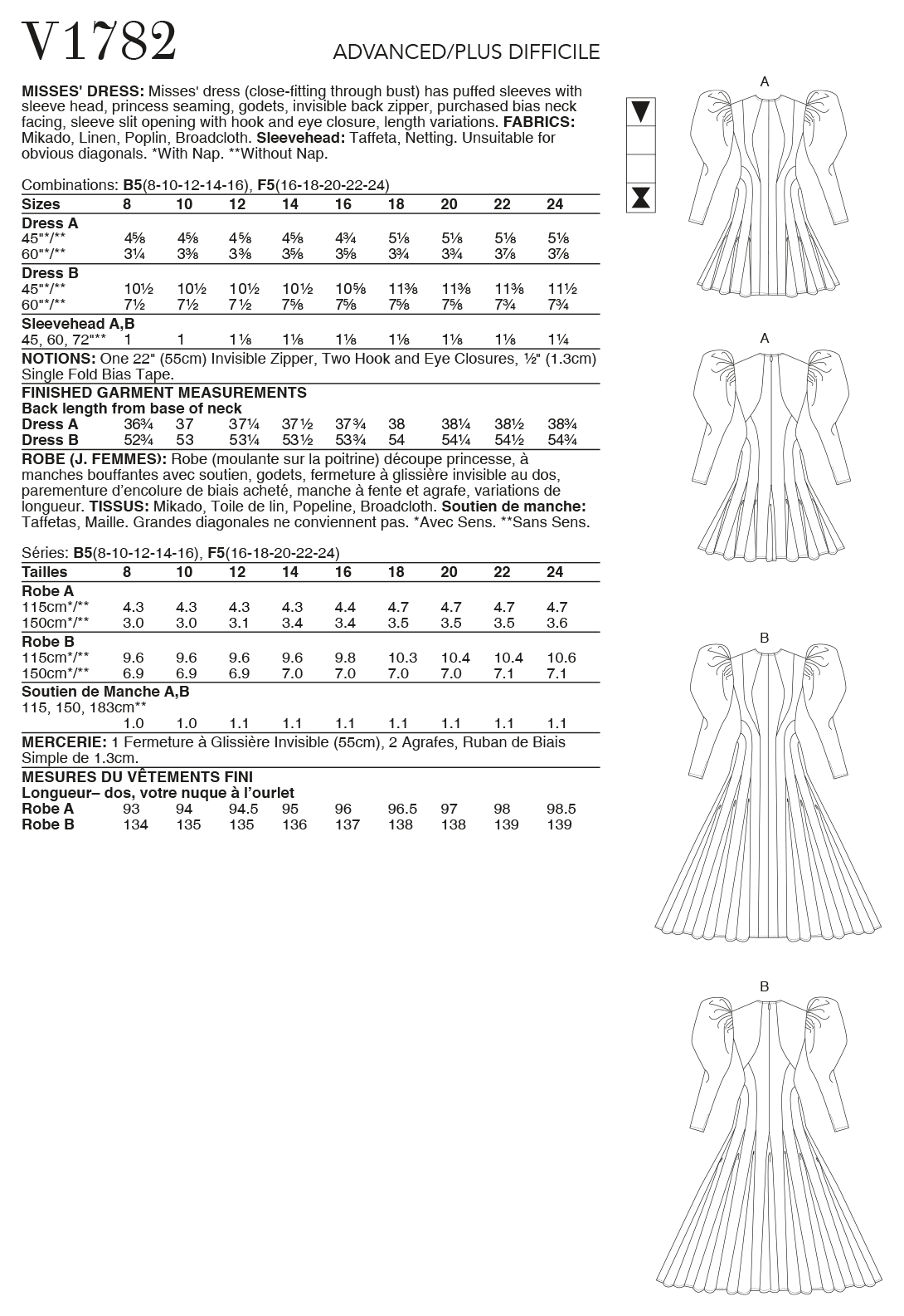 Vogue Patterns 1782 Misses' Dresses