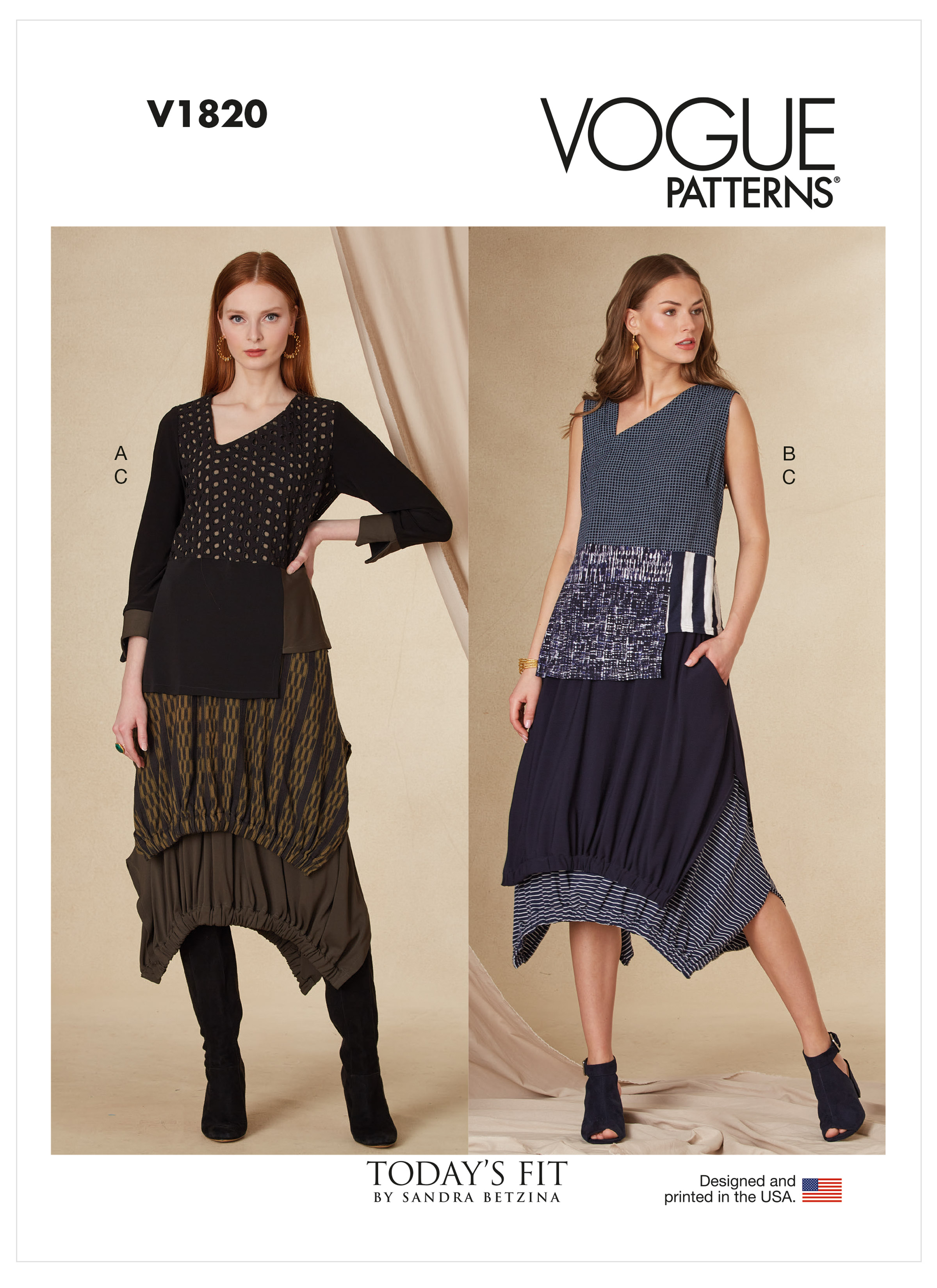 Vogue Patterns 1820 Misses' Top and Skirt
