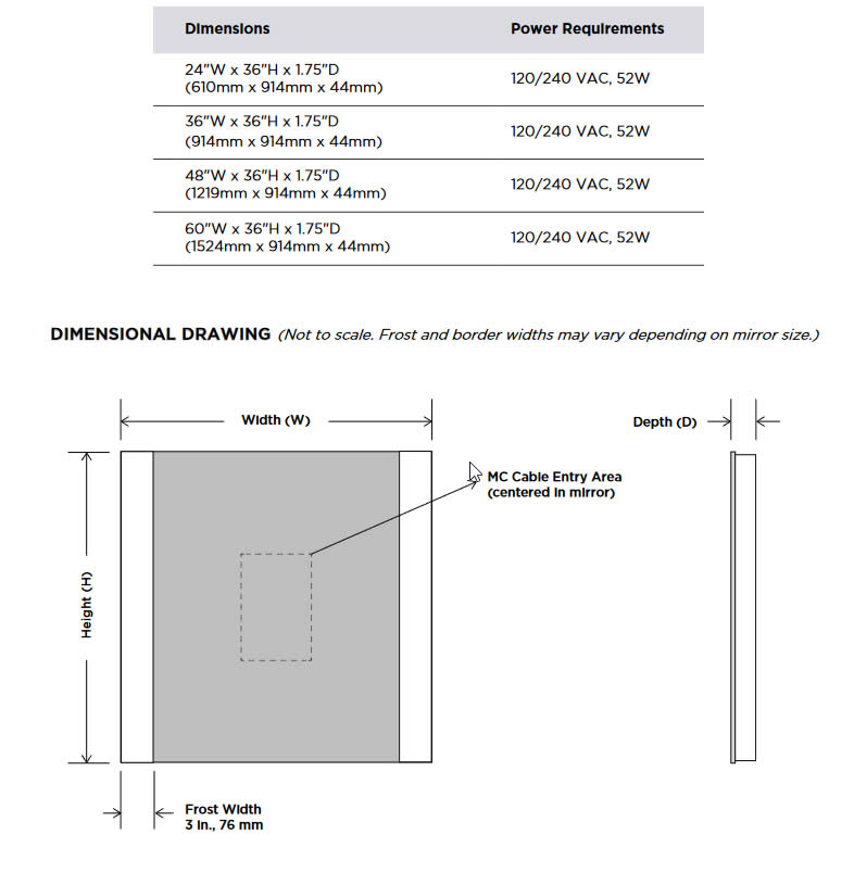 Electric Mirror Novo LED Bathroom Mirror with Wall Glow