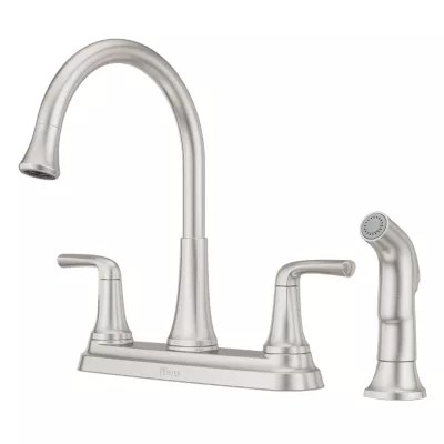 Spot Defense Stainless Steel Ladera F0364LRGS 2Handle Kitchen Faucet