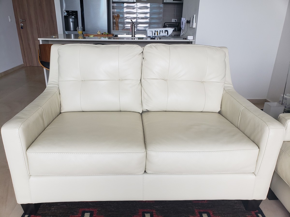 A brand new leather sofa