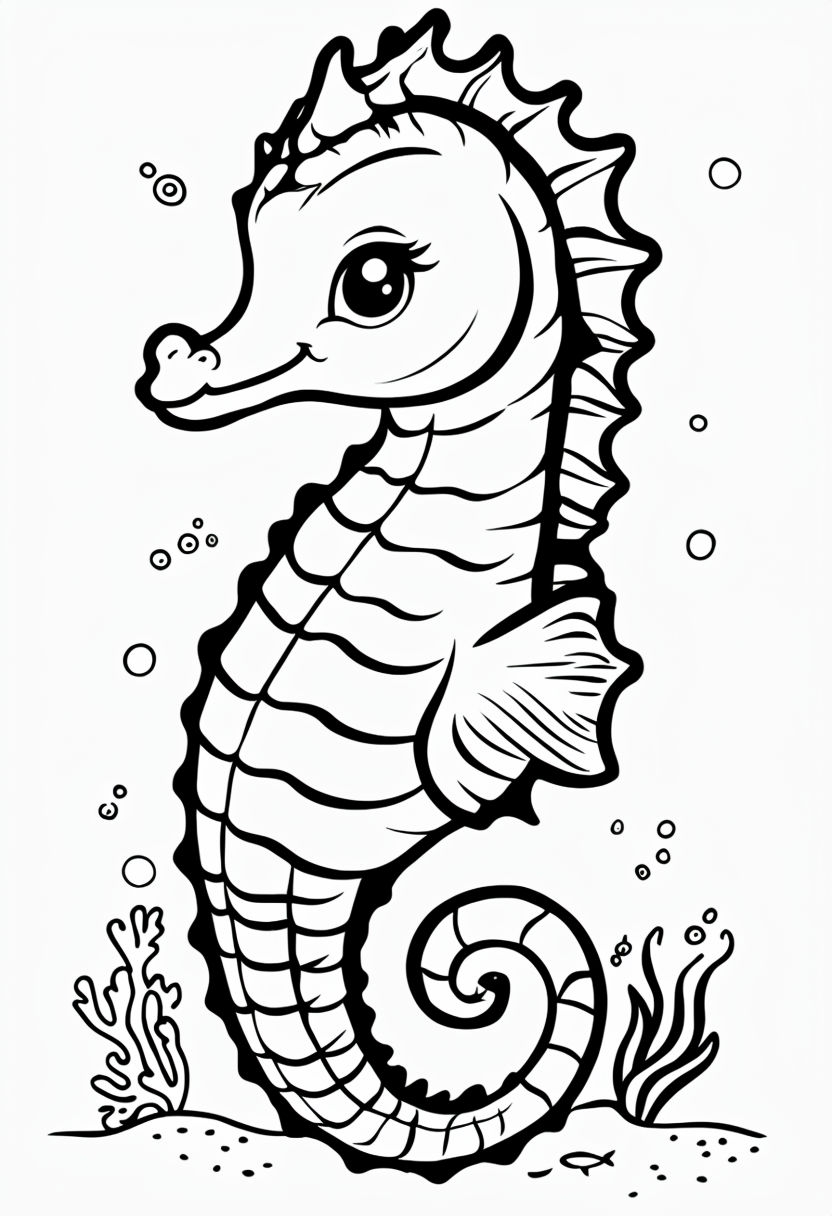 Cheerful Cartoon Alligator Line Drawing for Coloring Book Pages