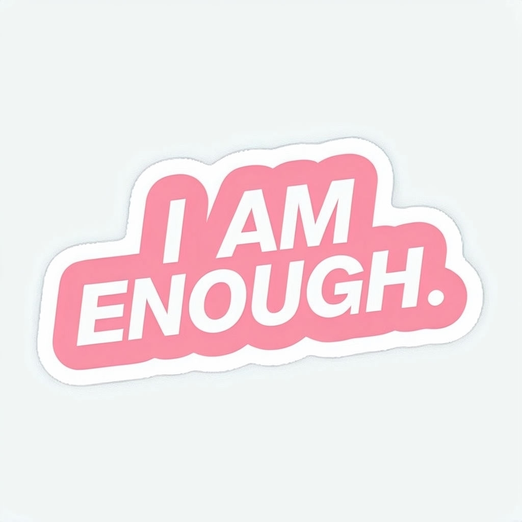 I Am Enough Minimalist Empowering Message Sticker Playground