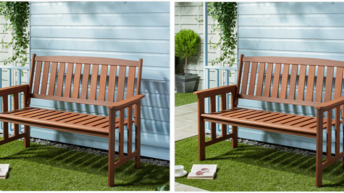Camillion 2 Seater Wooden Garden Bench Now £29.99 (was £49.99) The Range
