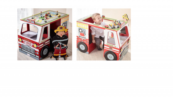Teamson Kids Wooden Fire Engine Desk Table And Chair £54.57 Delivered