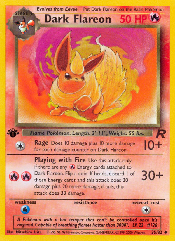 Dark Flareon Team Rocket Card Price How much its worth? PKMN Collectors