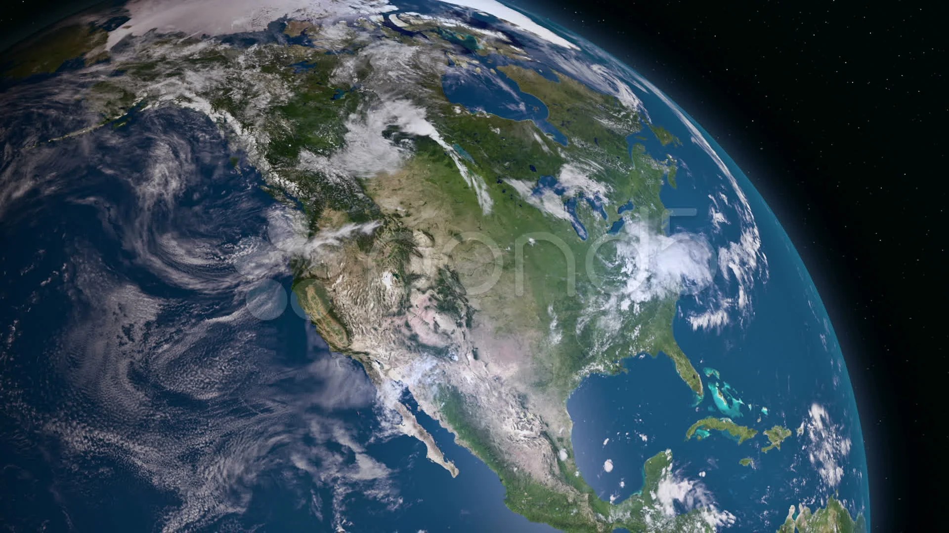 Earth View In 3d Earth 3D View From Space. North America | Stock Video | Pond5
