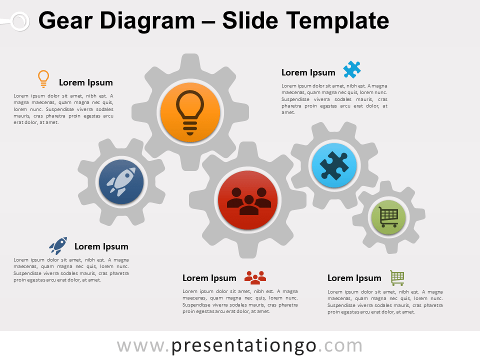 Gear Diagram for PowerPoint and Google Slides PresentationGO