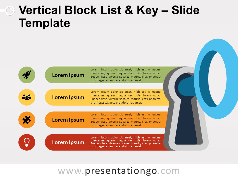 Vertical Block List and Key for PowerPoint and Google Slides