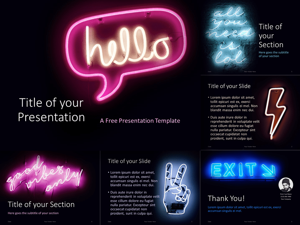 Neon Signs Template For Powerpoint And Google Slides Riset