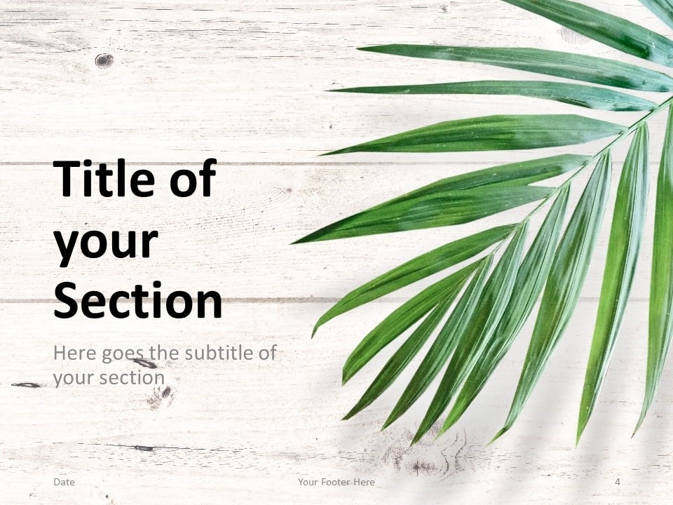 Green Leaves Flat Lay Template for PowerPoint and Google Slides
