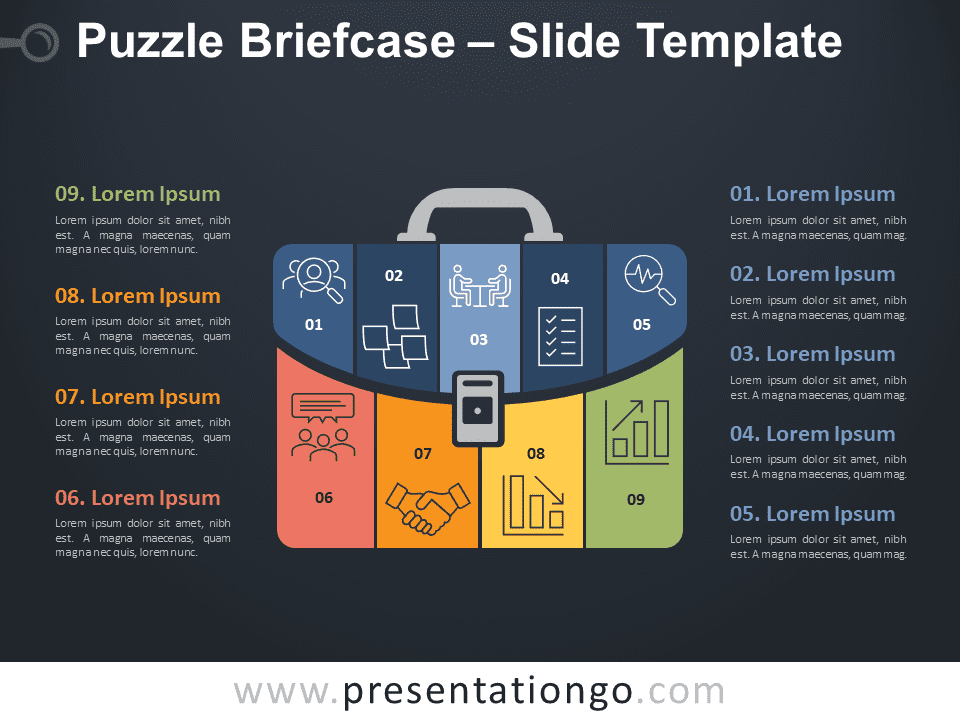 Puzzle Briefcase for PowerPoint and Google Slides PresentationGO
