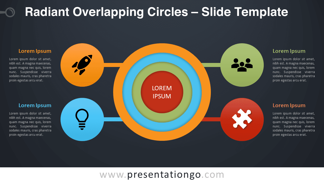 Radiant Overlapping Circles for PowerPoint and Google Slides