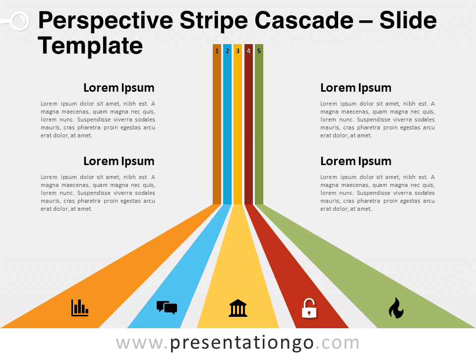 Perspective Stripe Cascade for PowerPoint and Google Slides