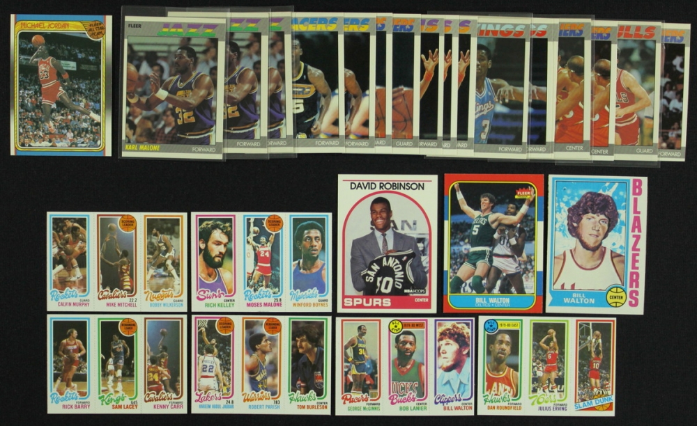 Lot of (32) Vintage 1970s & 1980s Basketball Cards with Michael Jordan