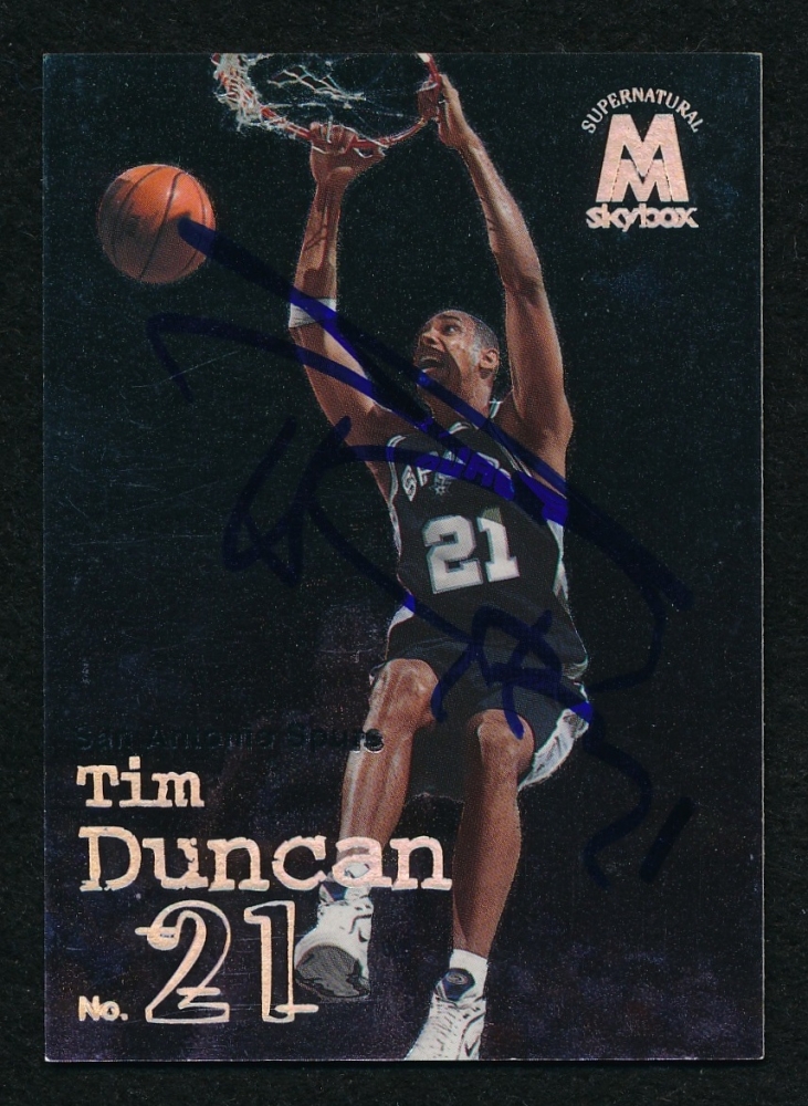 Tim Duncan Signed Basketball Card (JSA COA) Pristine Auction