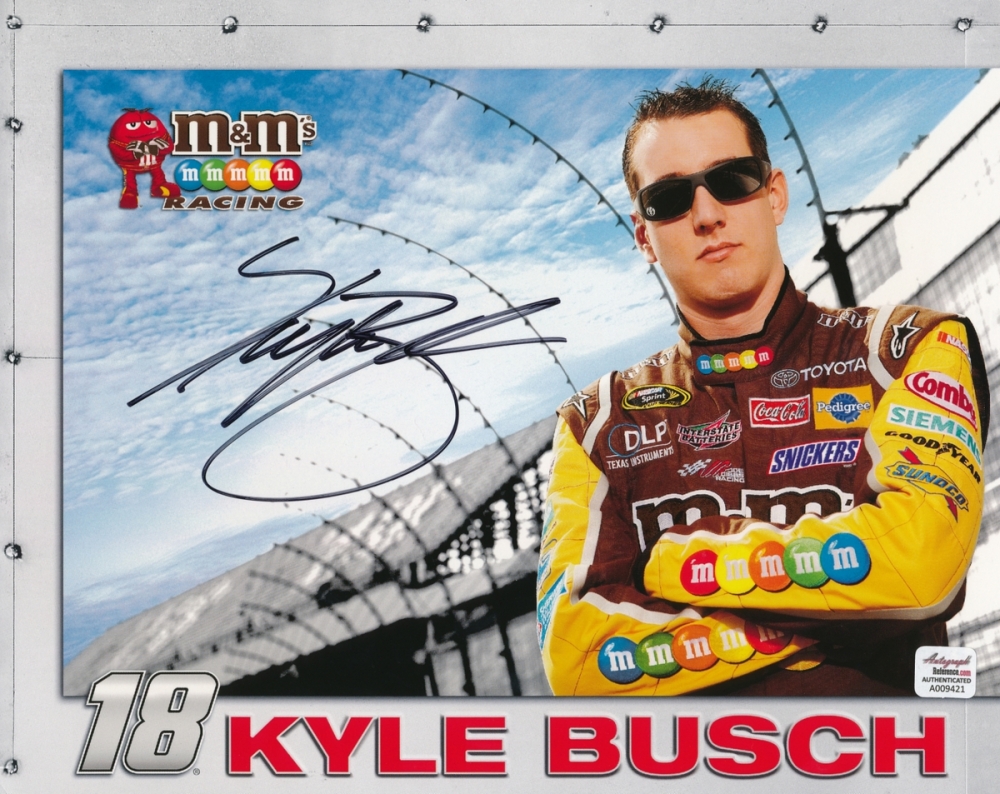 Kyle Busch Signed 8x10 2009 NASCAR Hero Card (AR COA) Pristine Auction