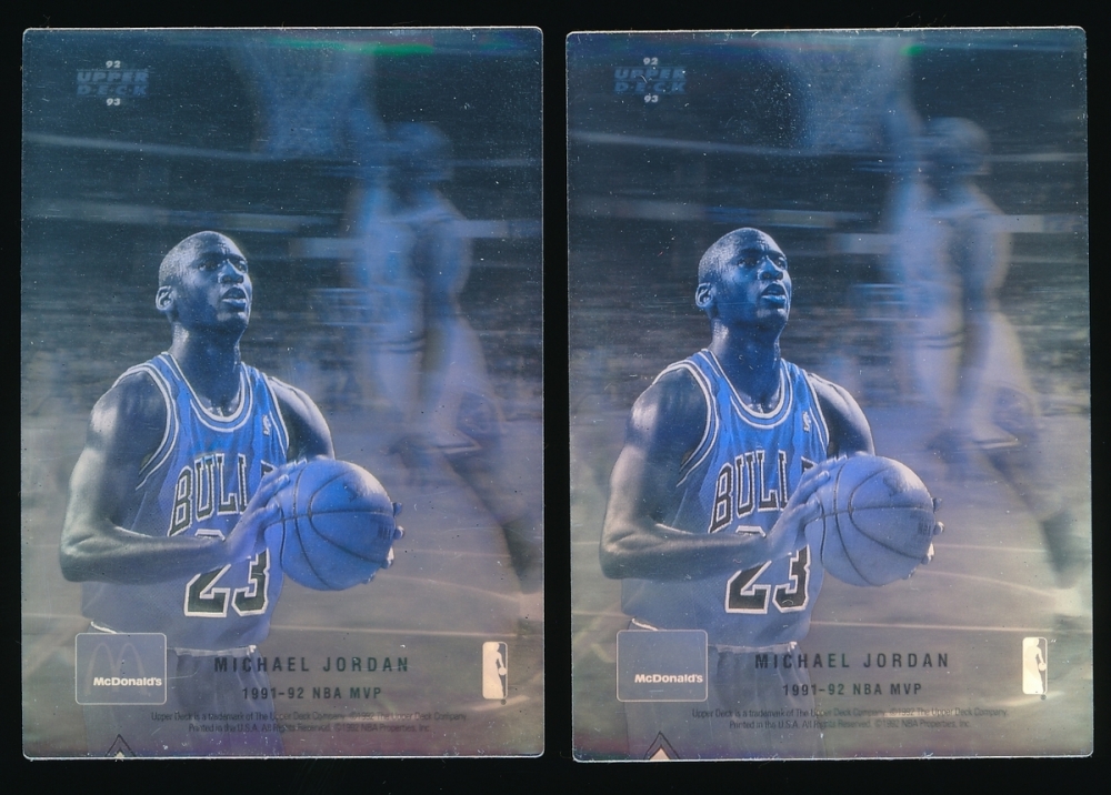 Lot of (10) Michael Jordan 199293 Upper Deck Hologram Cards Pristine