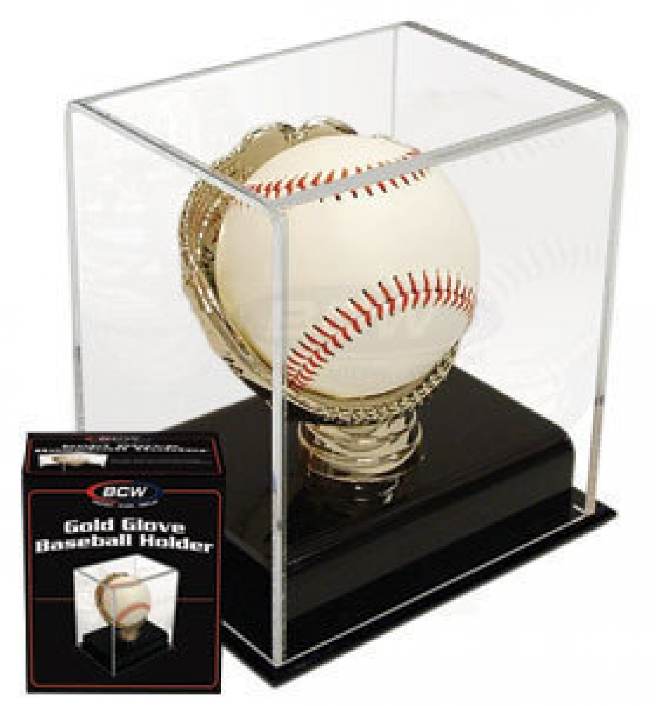 Baseball Display Case with Gold Glove Stand Pristine Auction