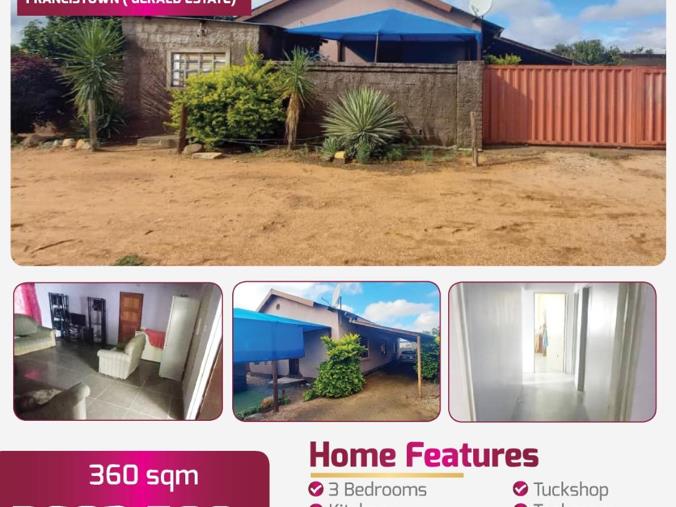 3 Bedroom House for Sale in Francistown Central