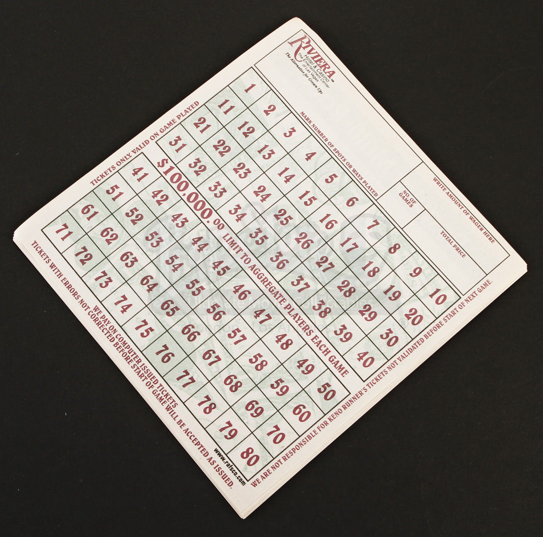 Set of 20 Keno Cards Prop Store Ultimate Movie Collectables