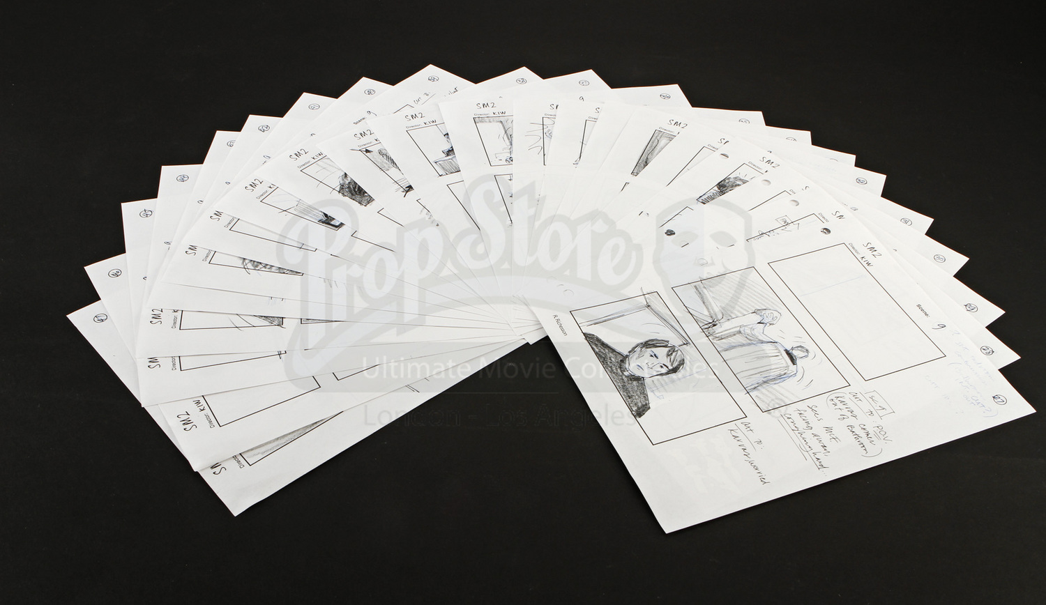 Original Hand Drawn Storyboards Scene 9 Prop Store Ultimate Movie