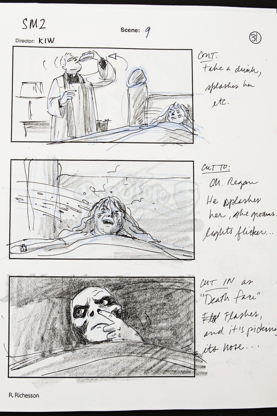 Original Hand Drawn Storyboards Scene 9 Prop Store Ultimate Movie
