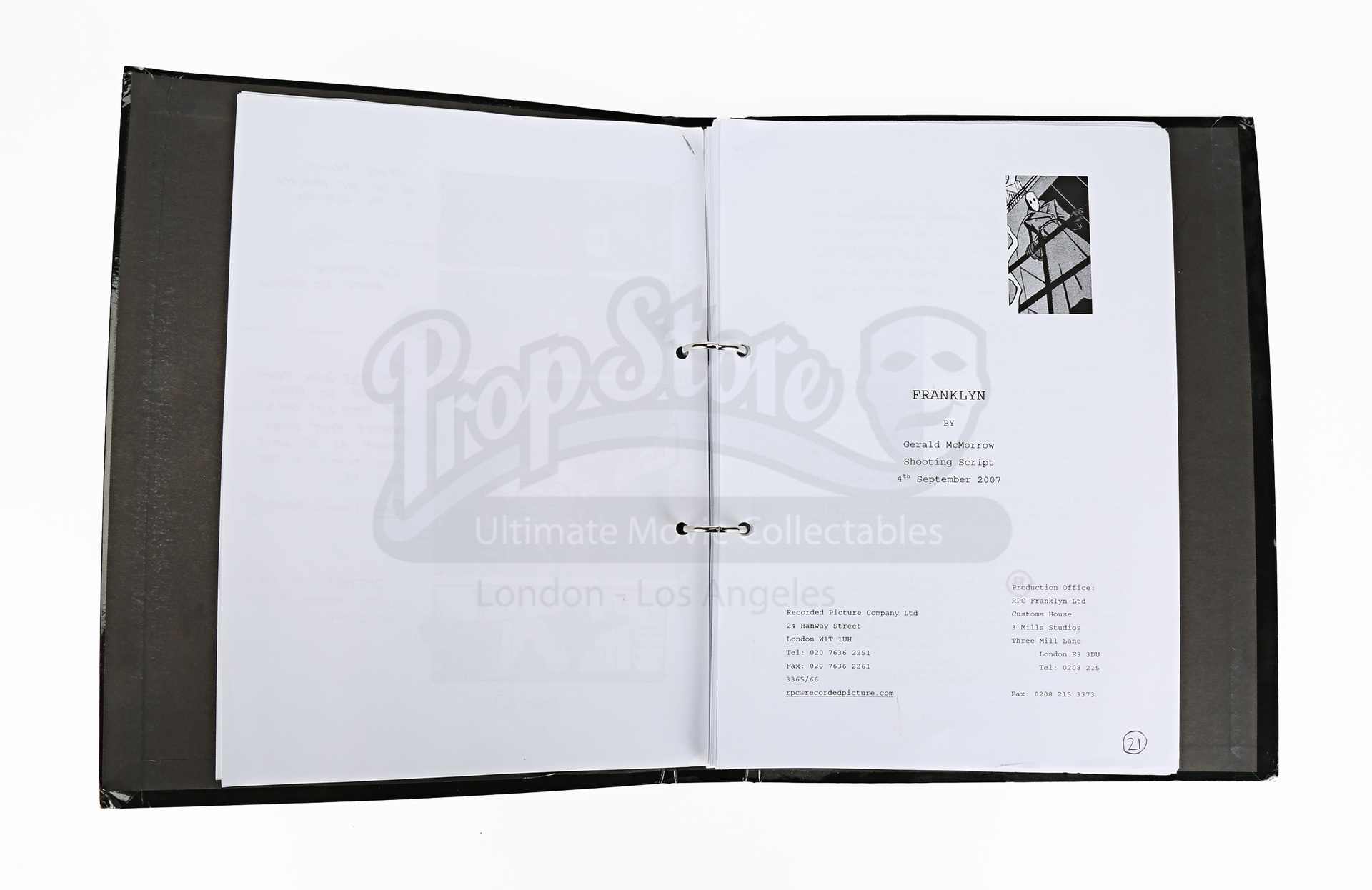 Script and Storyboard Production Binder Prop Store Ultimate Movie Collectables