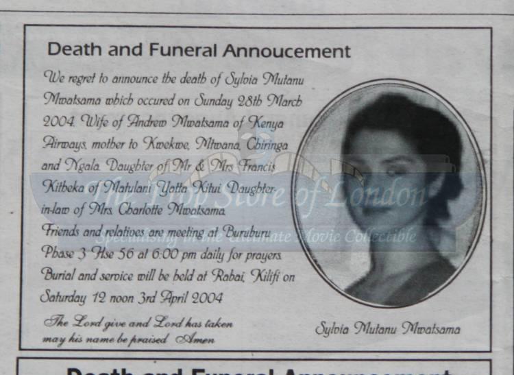 Daily Nation Obituary Paper Prop Store Ultimate Movie Collectables