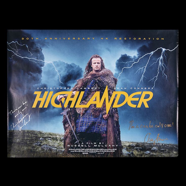 UK Quad Autographed by Christopher Lambert and Clancy Brown, 2016