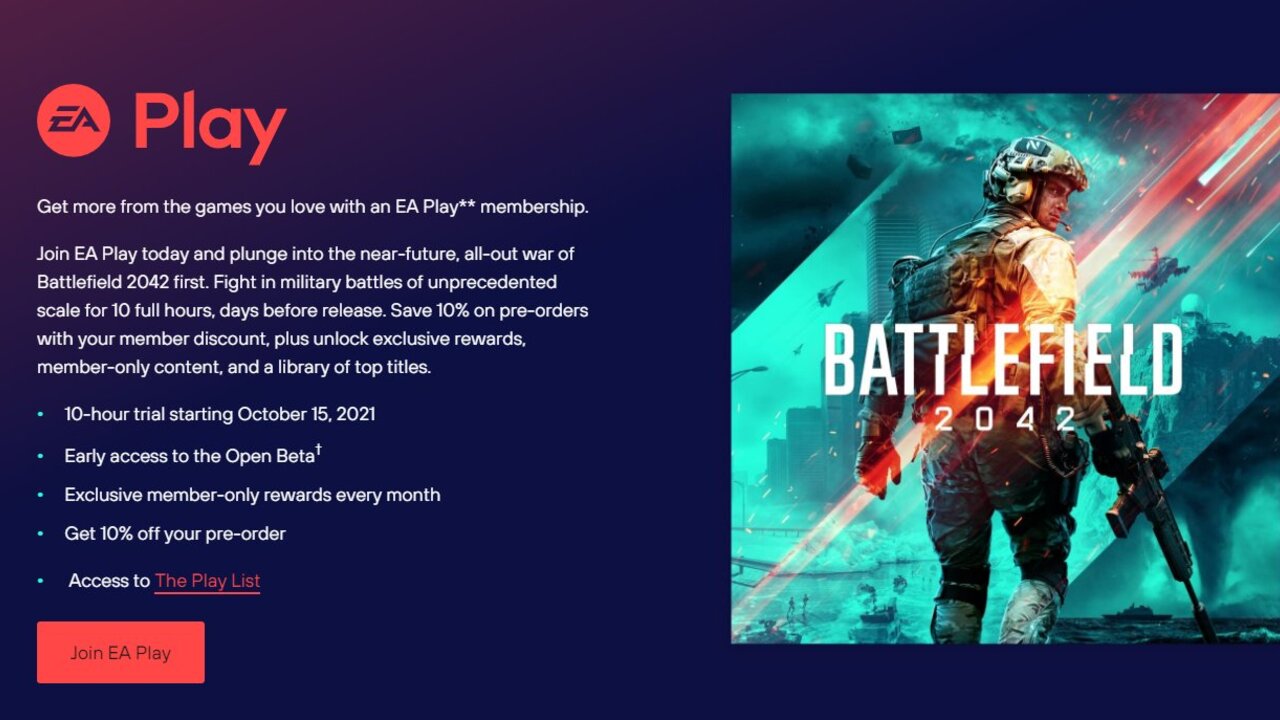 EA Play Members on PS5, PS4 Get Early Battlefield 2042 Beta Access, 10 Hour Free Trial Push Square