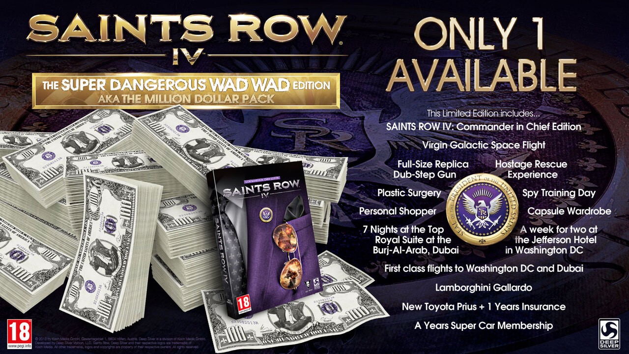 Weirdness Saints Row IV's Wad Wad Edition Costs a Million Bucks Push