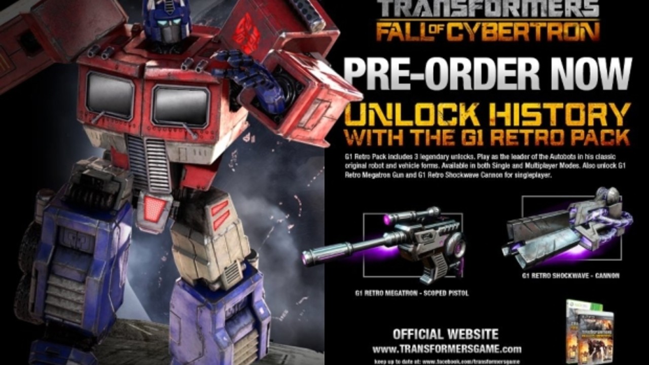 Transformers Fall of Cybertron PreOrder Bonus Goes Eighties Push Square