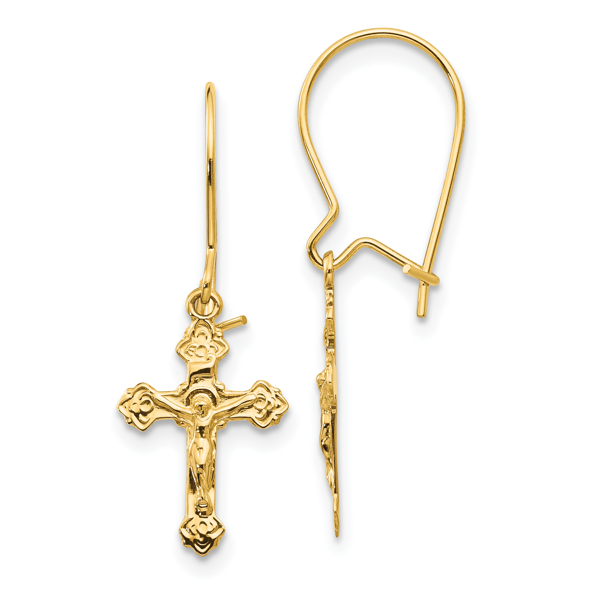 14k Polished Crucifix Earrings REL183 eBay