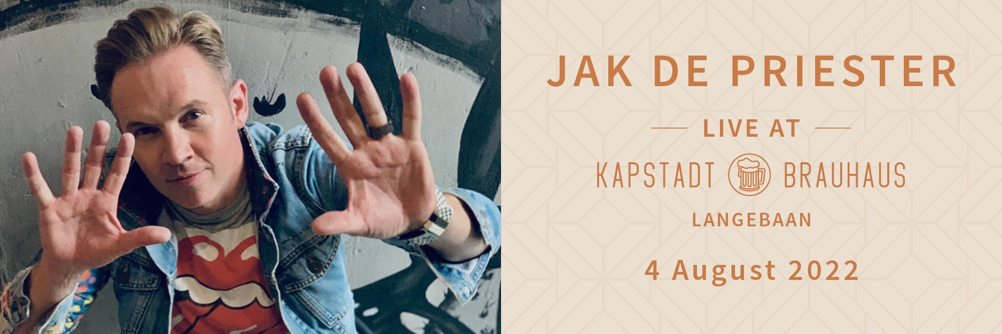 Book tickets for Jak de Priester live by Kapstadt Brauhaus Langebaan