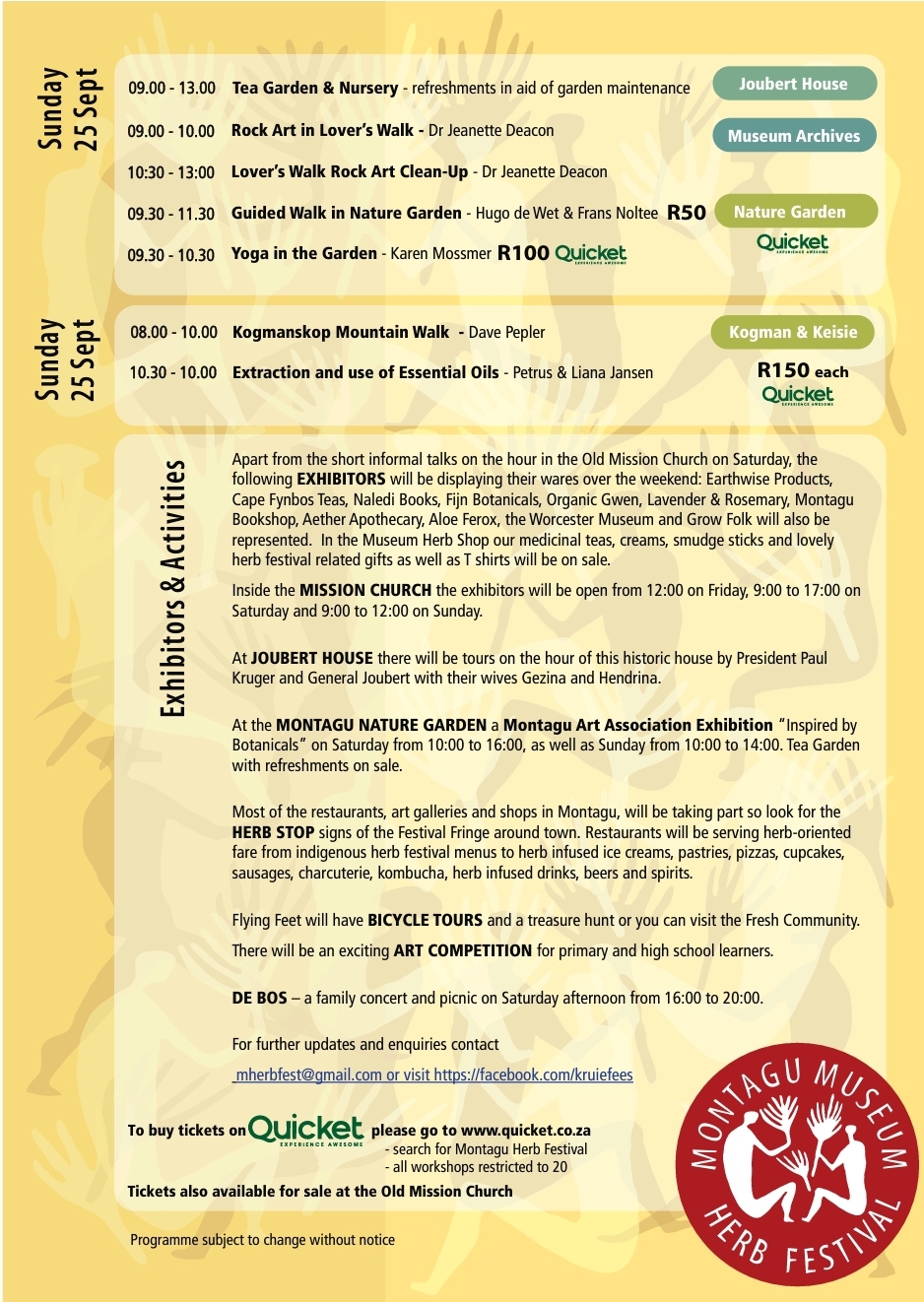 Book tickets for Montagu Museum Herb Fest 2325 September 2022