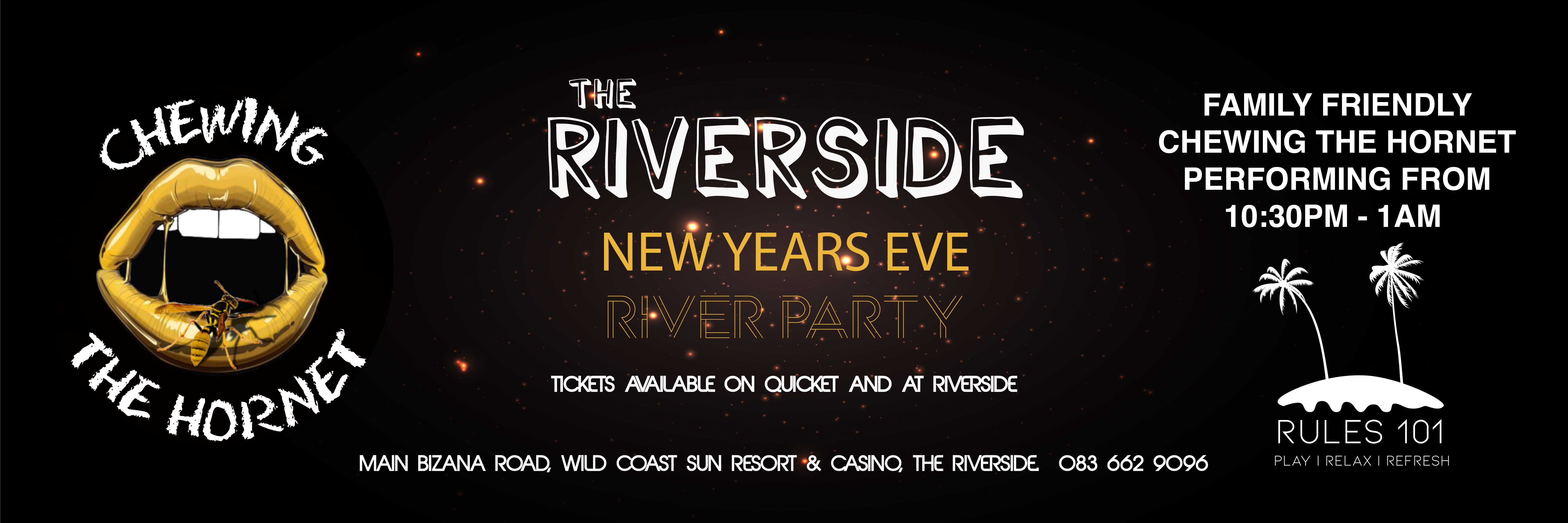 Book tickets for The Riverside New Years Eve River Party