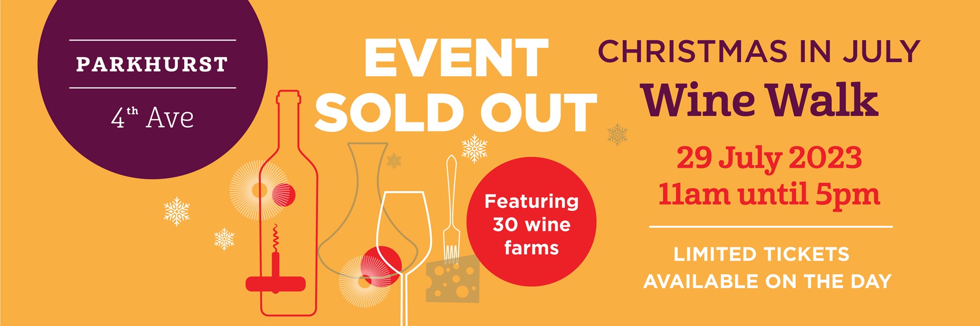 Book tickets for PARKHURST 4TH AVE CHRISTMAS IN JULY WINE WALK