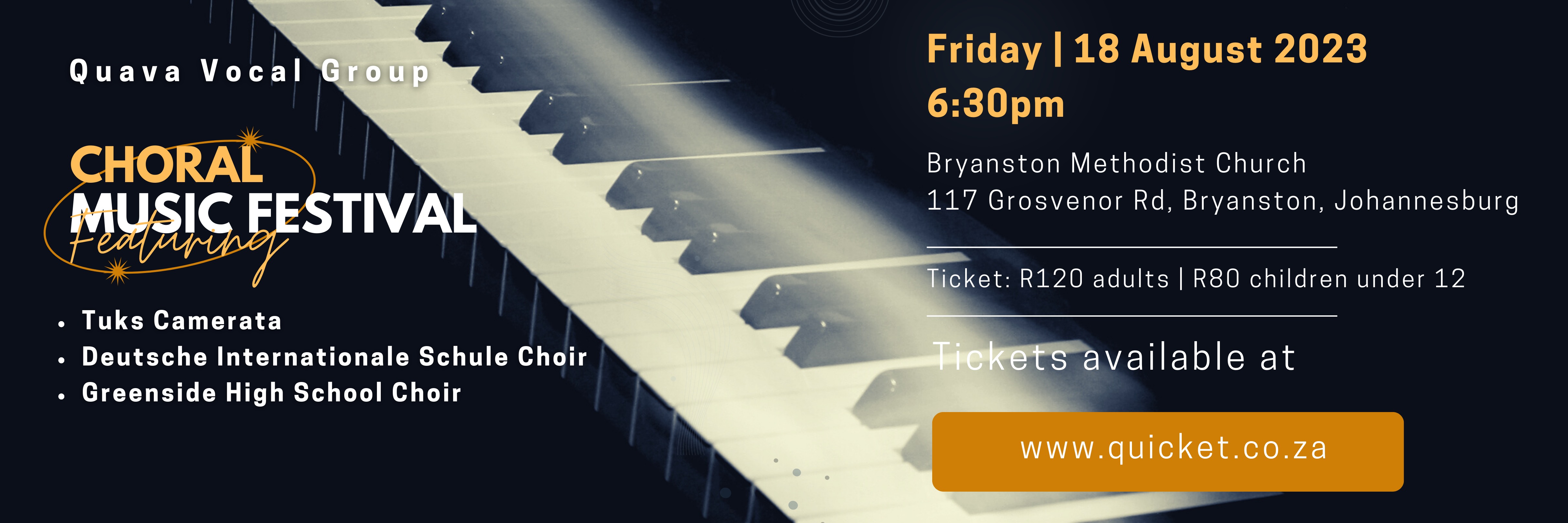 Book tickets for Quava Choral Music Festival