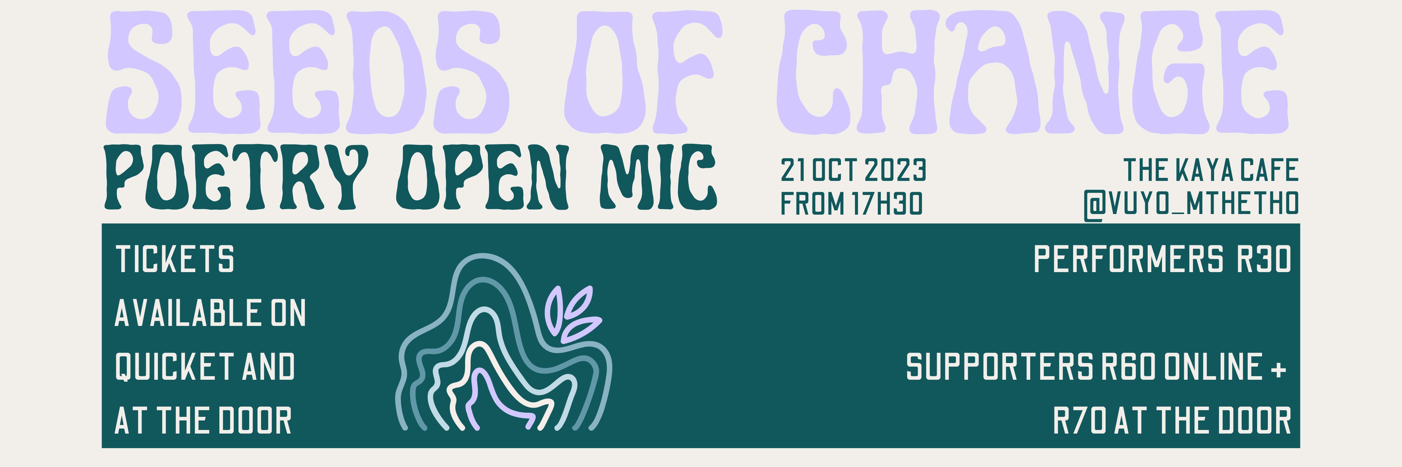 Book tickets for Poetry Open Mic SEEDS of CHANGE