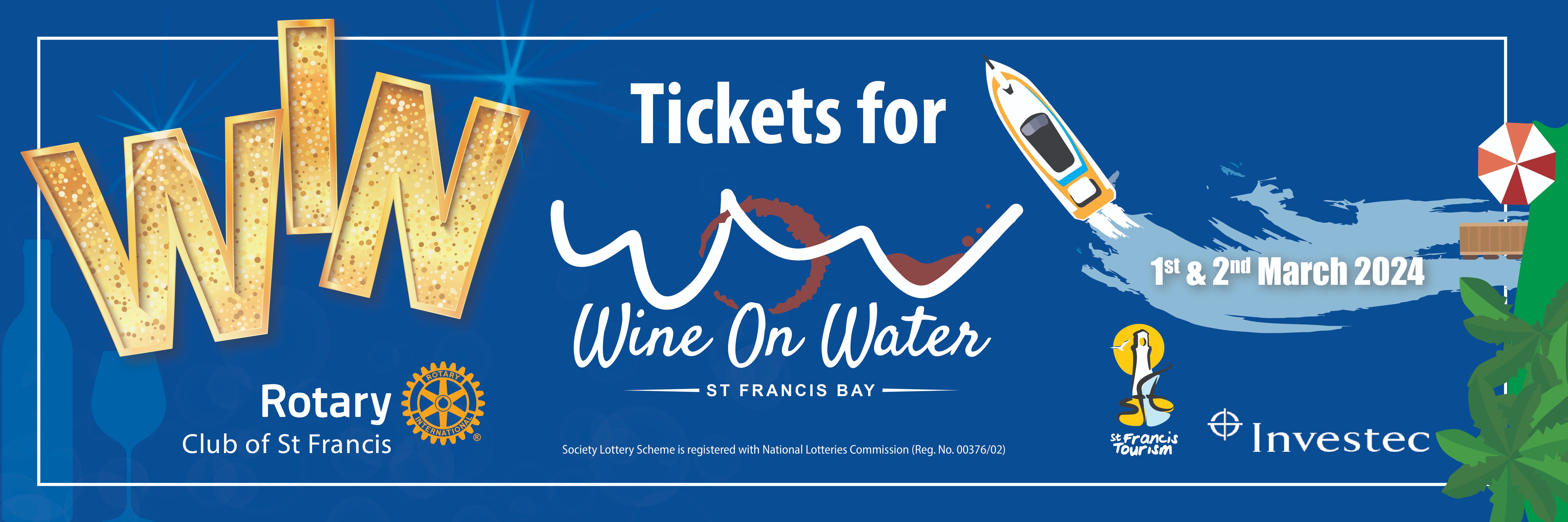 Book tickets for Wine on Water 2024 Raffle Tickets