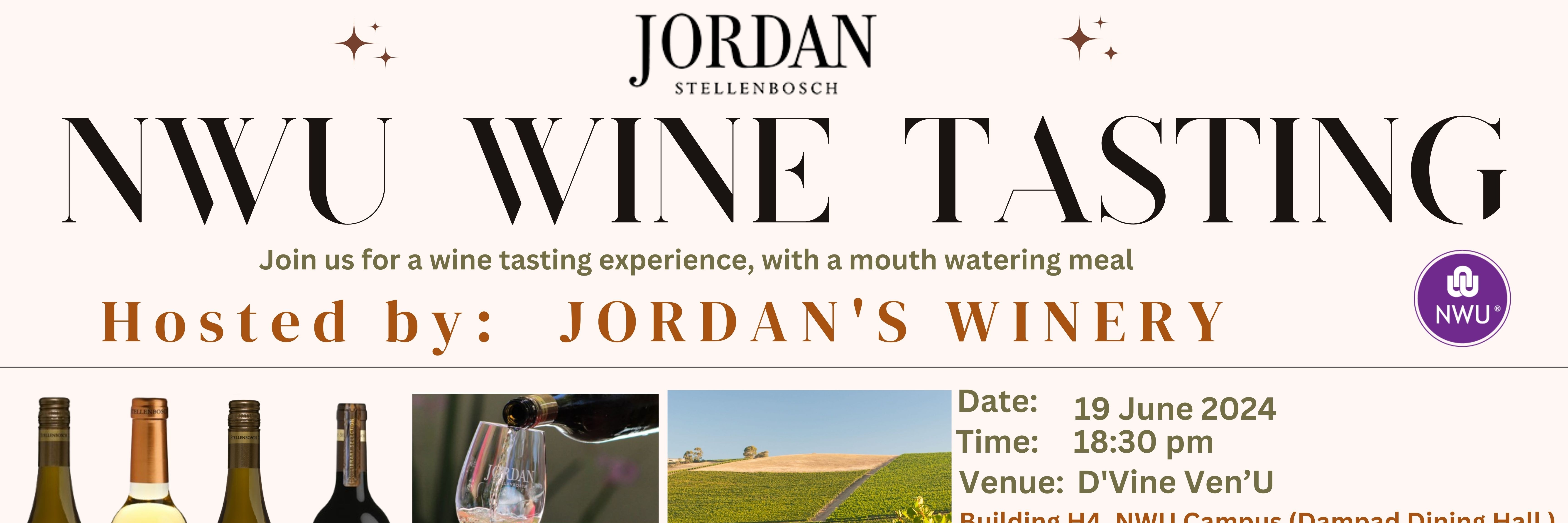 Book tickets for NWU Wine Tasting Jordan Wines