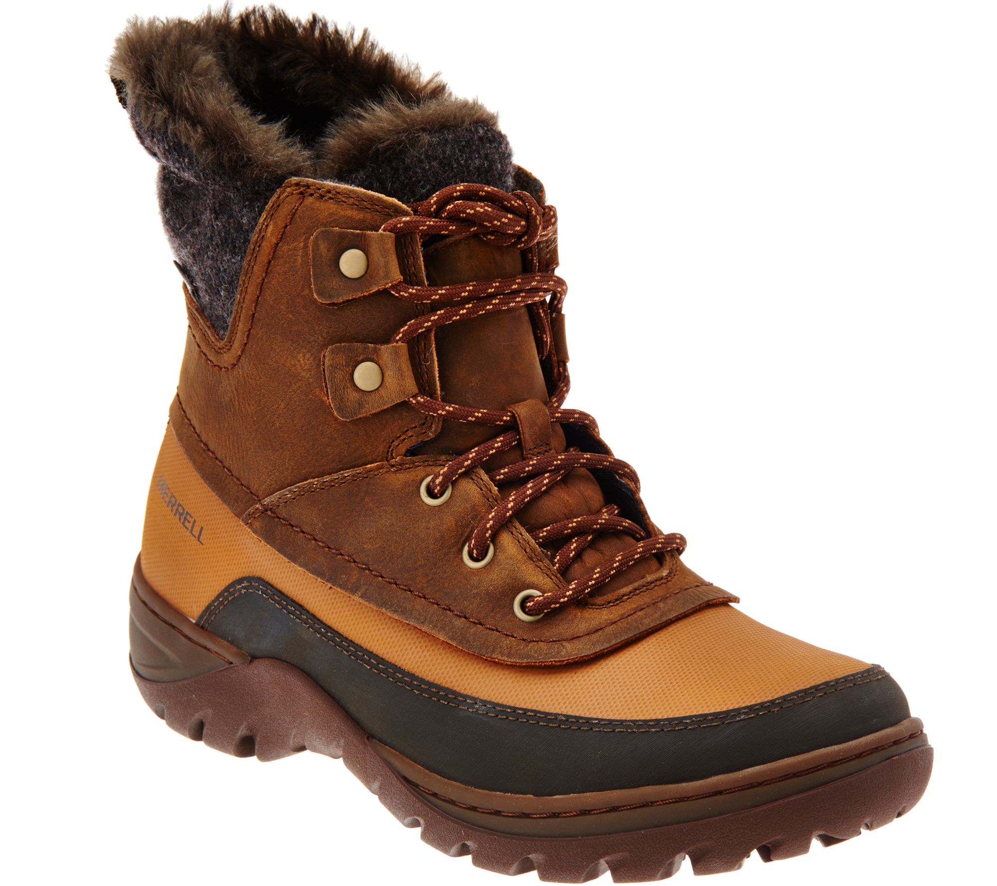 Merrell Waterproof Leather Laceup Ankle Boots Sylva Mid Lace Page 1 —