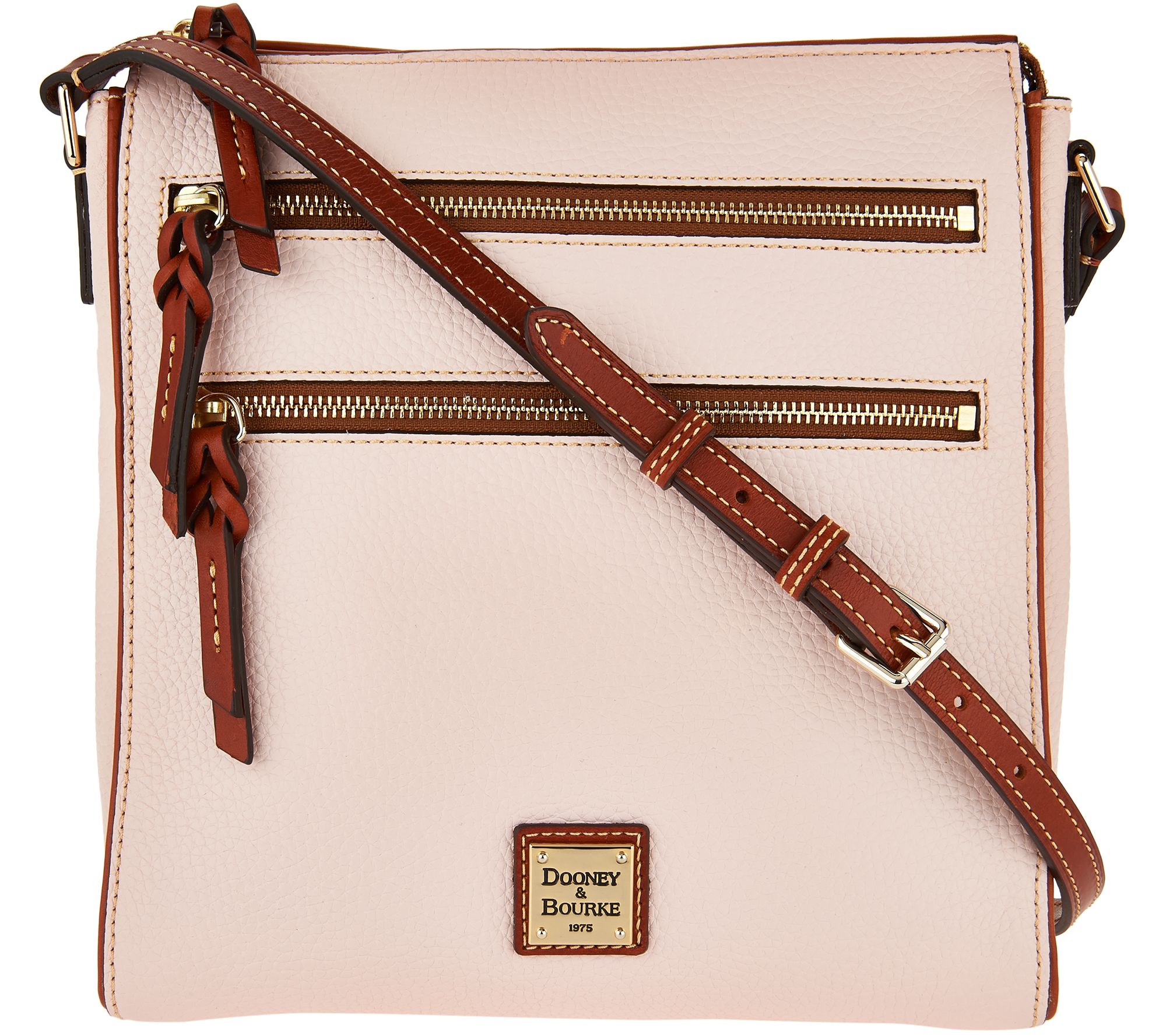 Dooney & Bourke Pebble Leather Triple Zip Crossbody Handbag Page 1