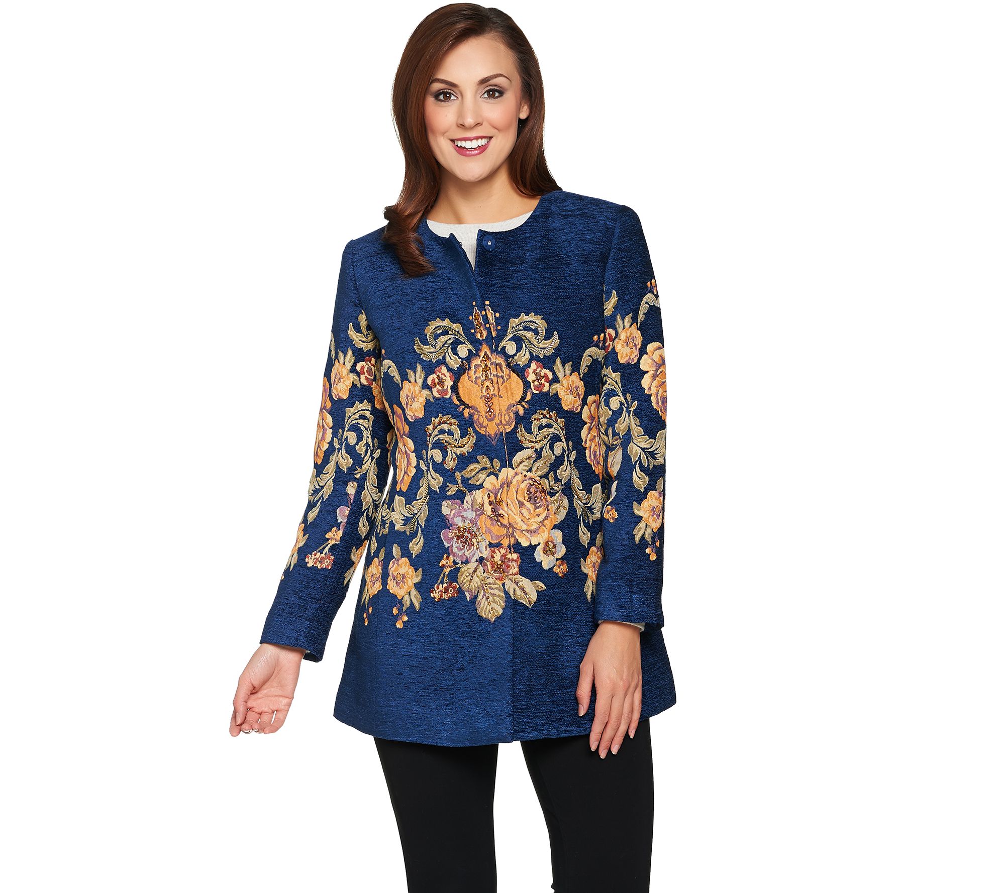 Susan Graver Artisan Embellished Tapestry Jacket Page 1 —