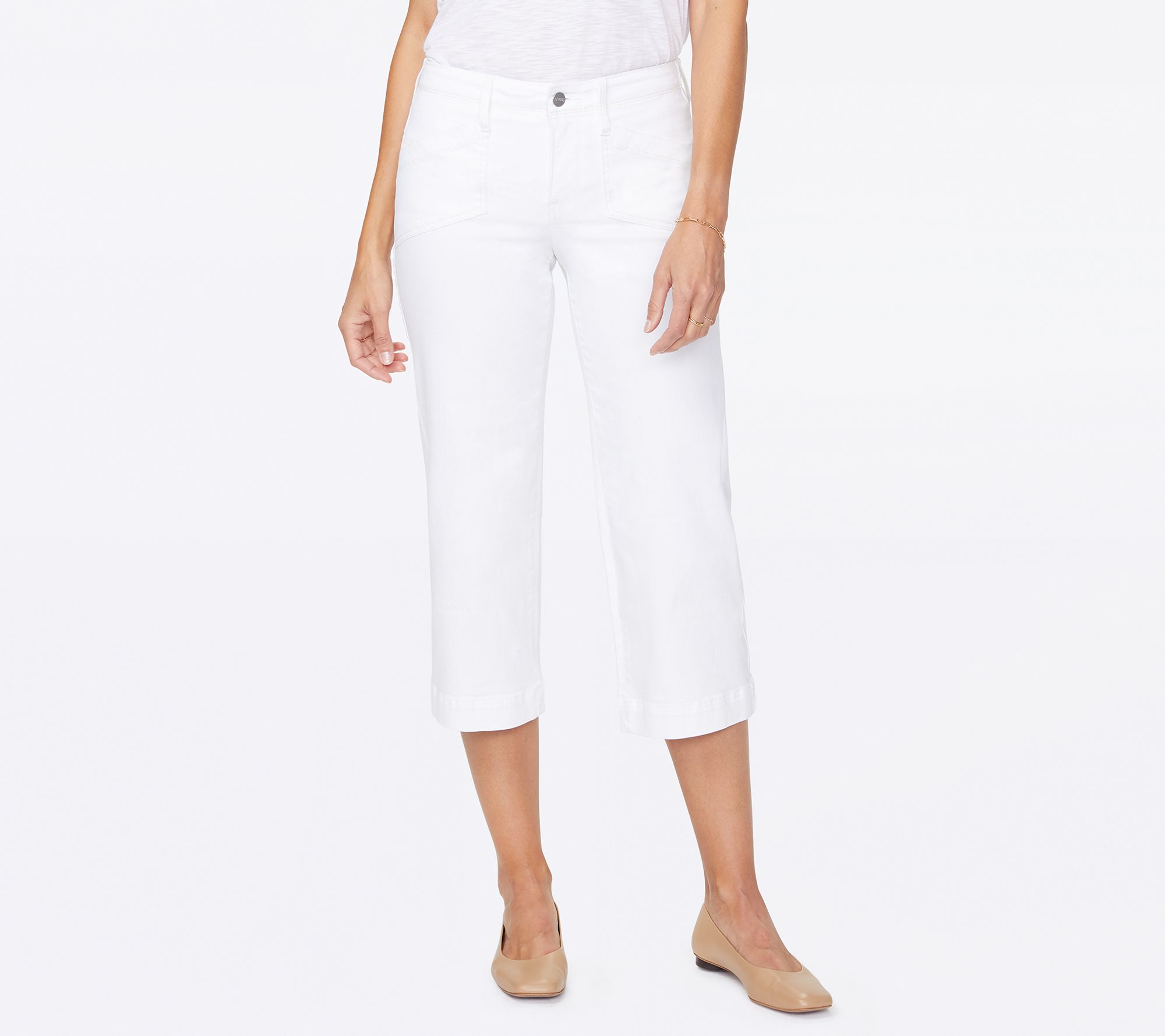 NYDJ Wide Leg Capri Jeans with Utility Pockets