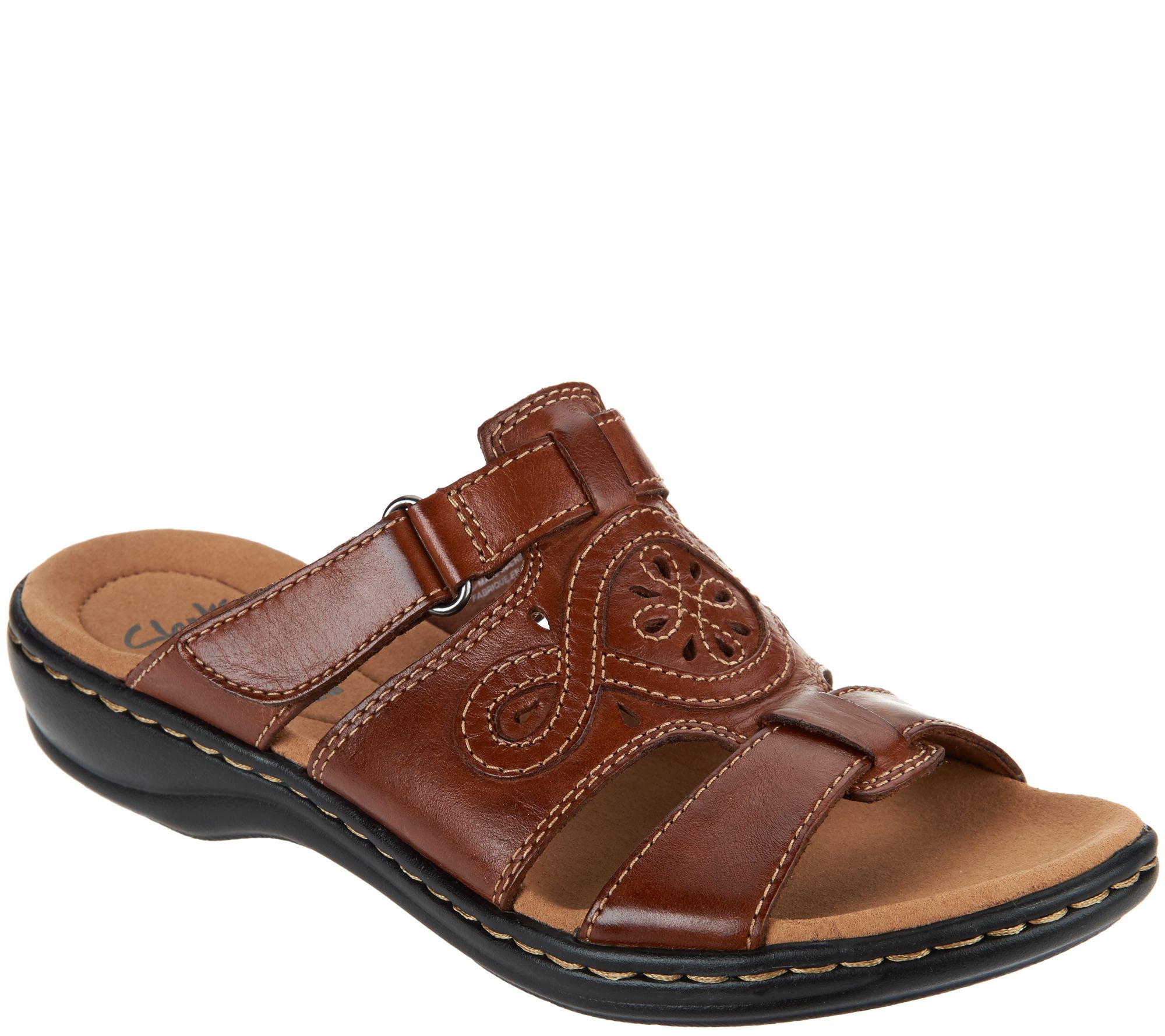 Clarks Leather Adjustable Slide Sandals Leisa Higley Page 1 —