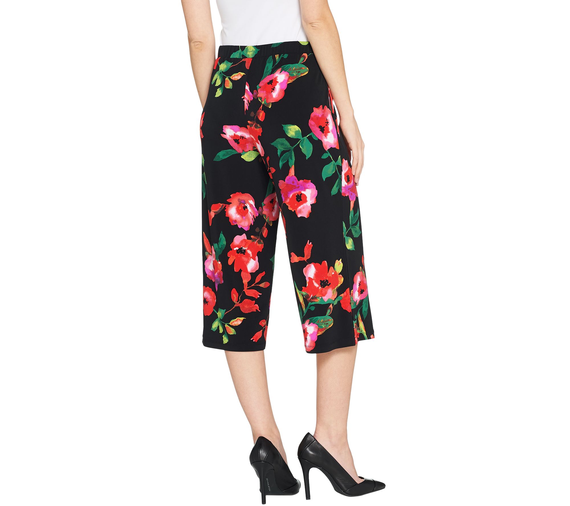 "As Is" Susan Graver Liquid Knit PullOn Wide Leg Crop Pants
