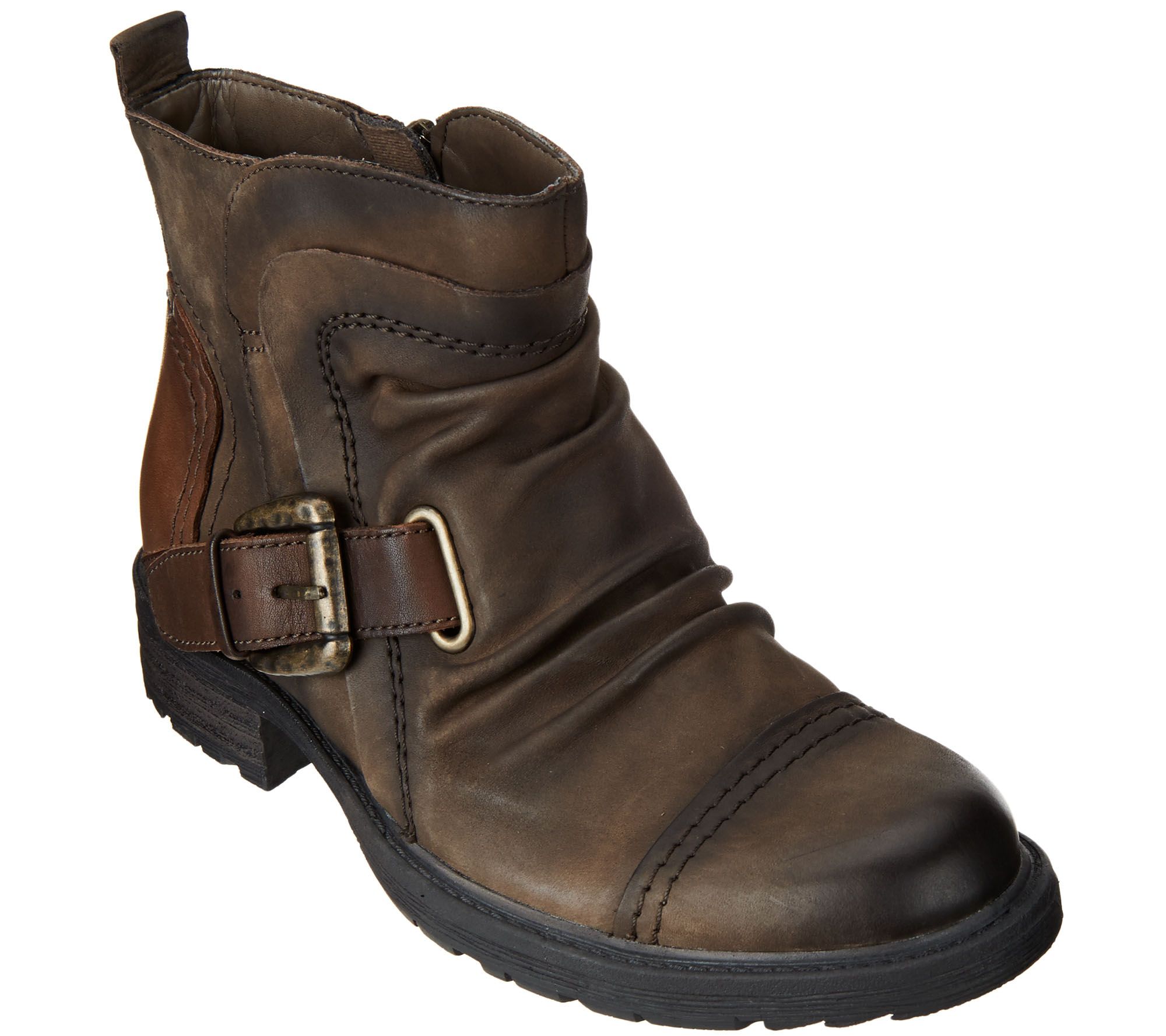 Earth Leather Ankle Boots w/ Buckle Detail Jericho Page 1 —